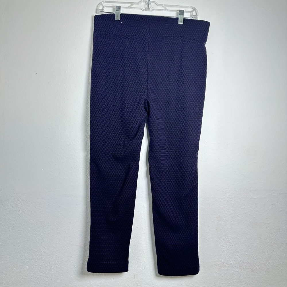 Chico's Pull On Ankle Pants Elastic Waist Purple and black Texture - Picture 3 of 14